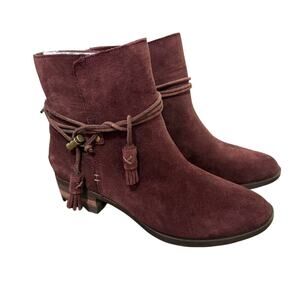 Sorel Farah Suede Ankle Booties Redwood/Hawk Casual Fall Boho Sz 8.5